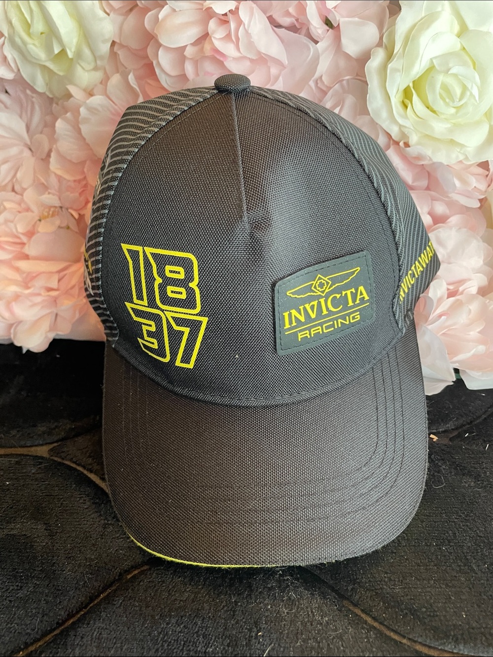 Invicta Black & Neon Yellow Racing Cap